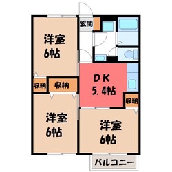 宇都宮駅 バス10分  竹林保育園入口下車：停歩1分 2階の物件間取画像